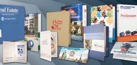 Pocket Folders printed and available 4 color printing or foil stamp and embossing